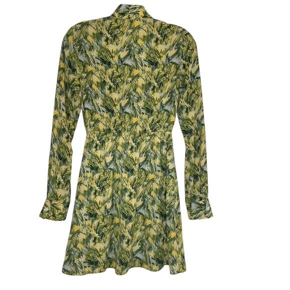 Sunday Best Aritzia Veronica Dress, Yellow, Green Leaf Print size XXS - Picture 4 of 16